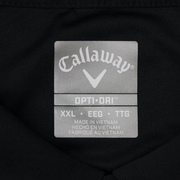 Callaway Opti-Dri Polo Shirt Mens 2XL XXL Black/Blue Polyester Stretch S/S Golf - Picture 7 of 12
